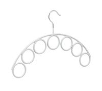 Relaxdays Porte-écharpes, Lot de 3, revêtement antidérapant en PVC, avec 7 Anneaux, H x B 24,5 x 38 cm, Ø 5 cm, Gris Clair