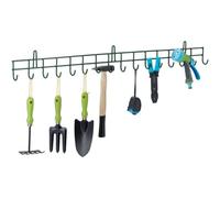 Relaxdays Porte-Instruments Outils De Jardin, 16 Crochets, Jusqu'à 80 Kg, Mural, Hlp : 12x100x5 Cm, Porte-Outils, Vert