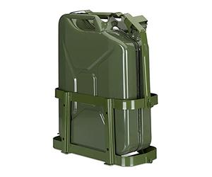 Relaxdays Porte-jerrican pour Voiture, 10 & 20 L, bidon d’Essence, métal, jerrycan, Vert