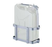 Relaxdays Support pour jerrycan, bidon 10 & 20 L Essence, réserve Carburant, verrouillable, Voiture, Moto, Fer, Gris