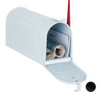 relaxdays Porte-journaux US Mail 10028065_49 blanc avec compartiment pour les journaux