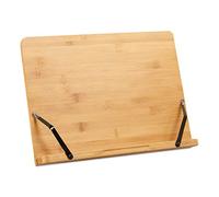 Relaxdays Porte-livre Cuisine, Support, Recettes, Bambou, Lutrin, Pupitre, Tablette, Ajustable, HLP 24x34x21 cm, nature