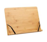 Relaxdays Porte-livre Cuisine, Support, Recettes, Bambou, Lutrin, Pupitre, Tablette, Ajustable, HLP 24x34x21 cm, nature