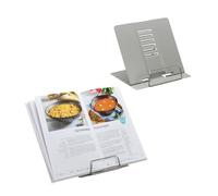 Relaxdays Porte-Livres, en lot Pratique de 2, réglable en Hauteur, en Acier Robuste, pour la Cuisine, Gris