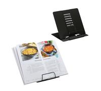 Relaxdays Porte-Livres, en lot Pratique de 2, réglable en Hauteur, en Acier Robuste, pour la Cuisine, Noir