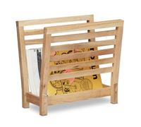 Relaxdays Porte-magazines porte-revues support pour journaux en bois de noyer HxlxP: 38,5 x 26,5 x 40 cm, nature