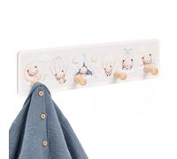 Relaxdays Porte-manteau enfant 4 crochets, 10x38cm