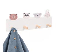 Relaxdays Porte-manteau enfant 4 crochets 15x38 cm