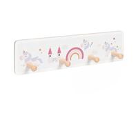 Relaxdays Porte-manteau enfant 4 crochets, 10x38cm