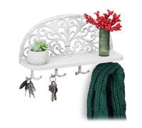 Relaxdays Porte-manteaux mural blanc en lot de 2