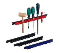 Relaxdays Porte-Outils 4 pièces, Barre à Outils Murale, Doubles Pinces, pour Tournevis, Plastique, Choix de Couleur
