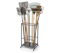 Relaxdays porte-outils de jardin, pour 35 outils, garage, abri de jardin, robuste, compact, acier, anthracite