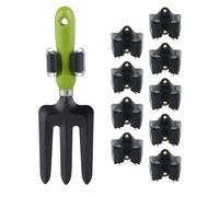 Relaxdays Porte-outils jeu de 10,rouleaux de caoutchouc à coincer, support balai mural universel, jardin,en fer gris