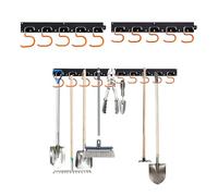 Relaxdays Porte-Outils Mural avec 10 Crochets et 2 Rails, Noir/Orange, 43 x 5 x 2 cm