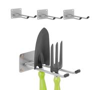 Relaxdays Porte-Outils Mural en Lot de 4, pour Le Garage, l'atelier ou la Cave, en Acier, 24 cm, argenté