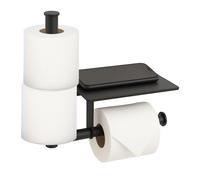 Relaxdays Porte-Rouleau en métal avec étagère, Porte-téléphone Portable, clés et mouchoirs, 27 x 28 x 10,5 cm, Couleur Non spécifiée