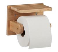 Relaxdays Porte-papier toilette bambou & support