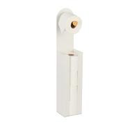 Relaxdays Porte-Papier Toilette, réserve de 4 Rouleaux, Fer et Bambou, H x L x P : env. 66 x 12 x 11 cm, Blanc et Nature