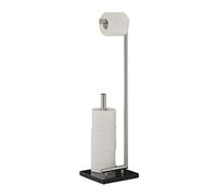 Relaxdays Porte-papier toilettes PIERRE sur pied socle en marbre HxlxP: 74 x 20 x 20 cm