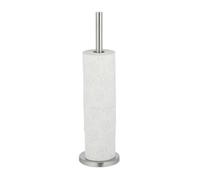 Relaxdays Porte-papier toilettes support rouleau de papier WC réserve 5 rouleaux, HxD: 55 x 15 cm, argenté