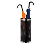 relaxdays porte-parapluie design, support rond, récipient pour gouttes d'eau, style moderne, métal, HxD 50,5x23cm, noir