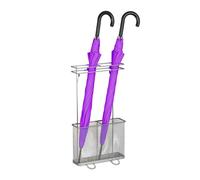 Relaxdays Porte-Parapluie, HxLxP: env. 54x30,5x15 cm, métal, Rangement rectangulaire pour ombrelles, Moderne, argenté