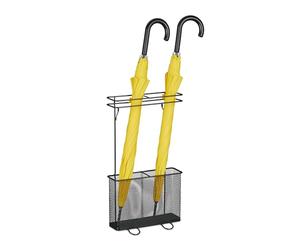 Relaxdays Porte-parapluie, HxLxP: env. 54 x 30,5 x 15 cm, métal, rangement rectangulaire pour ombrelles, moderne, noir