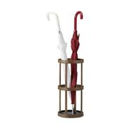 Relaxdays Porte-parapluies rond en bambou design naturel élégant support bois métal HxlxP: 45 x 20,5 x 20,5 cm, marron