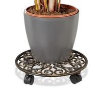 Relaxdays Porte-plantes à roulettes en lot de 3