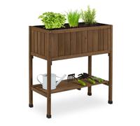 Relaxdays Porte-pot de fleurs en bois de sapin