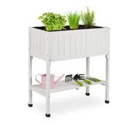Relaxdays Porte-pot de fleurs en bois de sapin