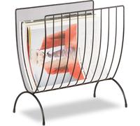 relaxdays Porte-revues 10022511_46 noir métal, DIN A4 horizontal