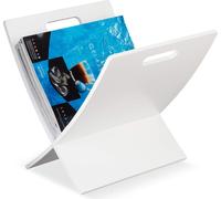 Relaxdays Porte-Revue Bois avec poignée, Salon, Design Moderne, Magazine Holder, Porte-journaux, 31 x 30 x 34 cm, Blanc
