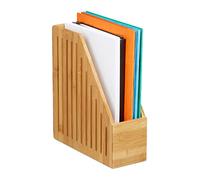 Relaxdays Porte-revues Bambou, Range-Documents A4, Porte-Magazines, Porte-journaux, Bureau, 30 x 10 x 26,5 cm, Nature