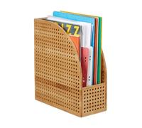Relaxdays Porte-revues, range journaux bambou, format A4, support document, bureau, trous, 30,5 x 26,5 x 12 cm, nature