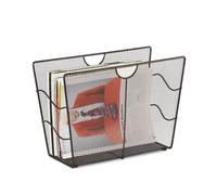 Relaxdays 10022510 Porte-revues en maille métal porte-journaux trieur en maille tressée HxlxP: 27 x 39 x 17 cm , noir