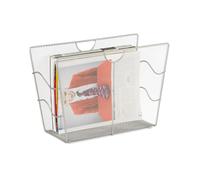 Relaxdays Porte-revues en maille métal porte-journaux trieur en maille tressée HxlxP: 27 x 39 x 17 cm, argent