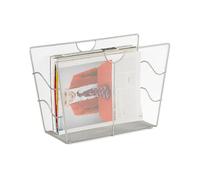 Relaxdays Porte-revues en maille métal porte-journaux trieur en maille tressée HxlxP: 27 x 39 x 17 cm, argent
