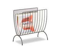 Relaxdays Porte-revues en maille métal porte-journaux trieur en maille tressée HxlxP: 35 x 34 x 18 cm, noir