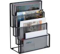 relaxdays Porte-revues en métal 4 compartiments
