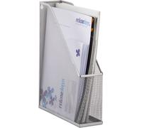 Relaxdays Porte-magazines maille porte-journaux revues porte-documents métal A4 à C4 fixation murale, argenté