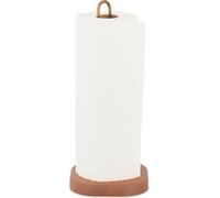 relaxdays Porte-rouleau de cuisine en bois & laiton