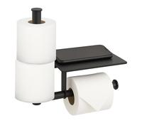 Relaxdays Porte-Rouleau en métal avec étagère, Porte-téléphone Portable, clés et mouchoirs, 27 x 28 x 10,5 cm, Couleur Non spécifiée