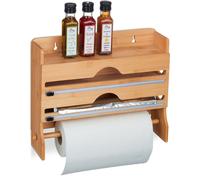 relaxdays Porte-rouleau mural en bambou