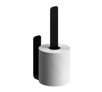 Relaxdays Porte-Rouleaux de Papier Toilette de Rechange, Autocollant, 2 Rouleaux, H x L x P : 22 x 3 x 6,5 cm, Noir