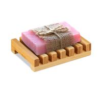 Relaxdays Porte-savon bambou en lot de 2