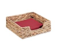 Relaxdays Porte-Serviette de Table, eichhornia, Serviettes de 20x20 cm, Design tressé, Range-Serviette, carré, Nature