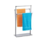 Relaxdays Porte-serviettes, 3 barres, HxLxP : env. 86,5 x 50 x 20 cm, pour salle de bain et toilettes invités, argenté