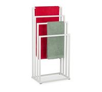 Relaxdays Porte-Serviettes, 4 Barres spacieuses, Non Fixe, pour la Salle de Bain, H x L x P : 96,5 x 45 x 29 cm, Blanc