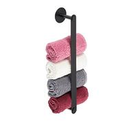 Relaxdays Porte-Serviettes autoadhésif en INOX, à Fixer dans la Salle de Bain sans percer, HLP : 5,5 x 40,5 x 7 cm, Noir
